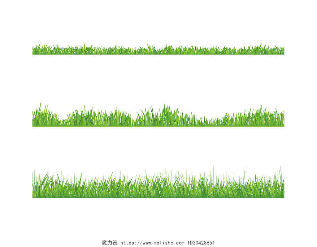 绿色卡通手绘草地草坪草原植物元素PNG素材